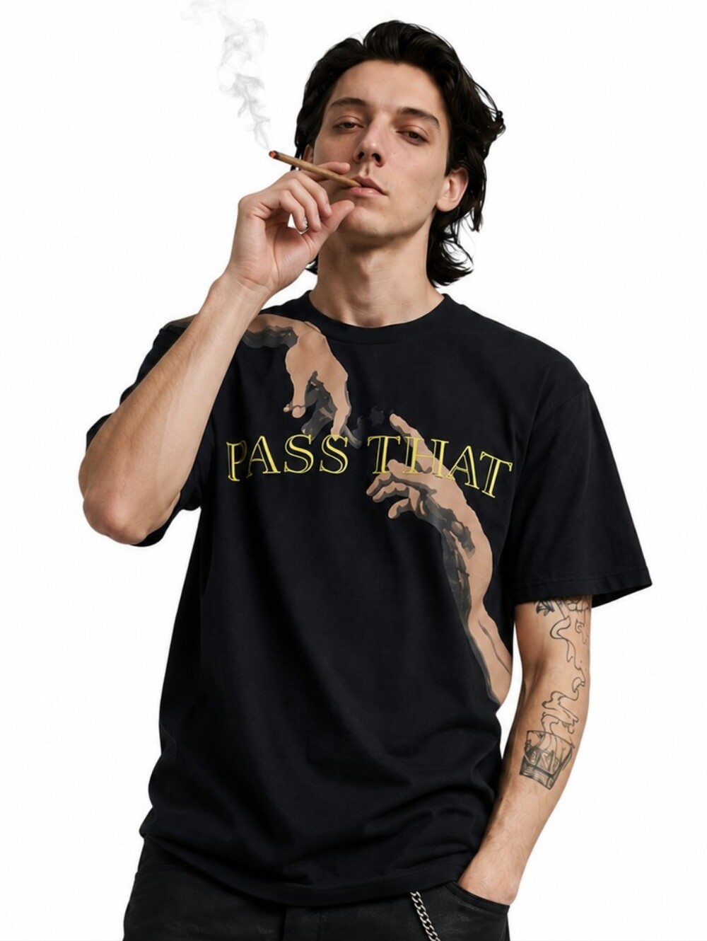 Reason 420 Collection Pass That Short Sleeve Graphic Print Tee - Black